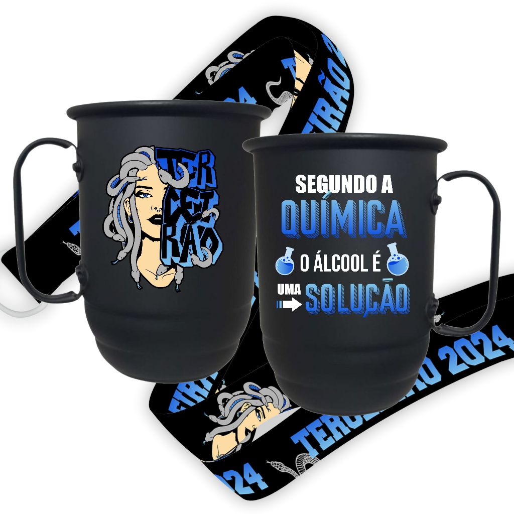 Caneca alumínio 500ml + fita 22mm